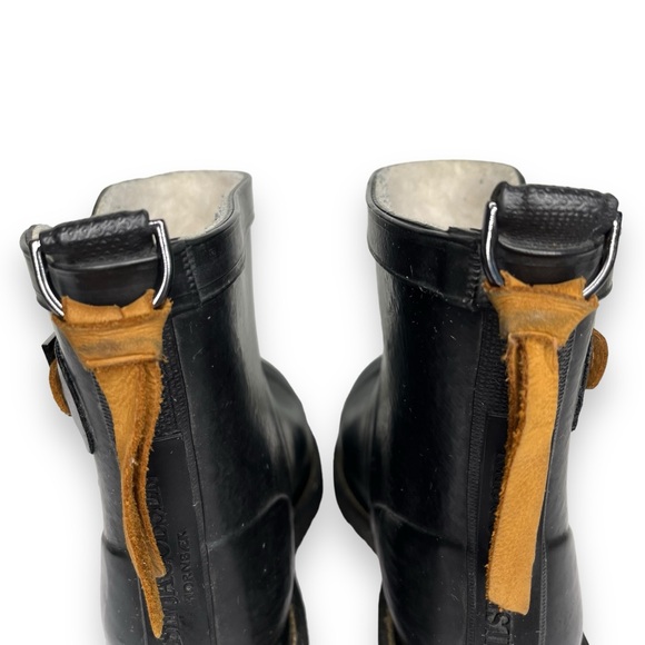 Ilse Jacobsen Black Rubber Chelsea Lug Sole Short Ankle Rain Boot 8 38 - Picture 11 of 11